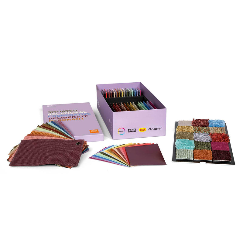 RAL Trendbox 2028+ met materiaalstalen, kleurkaarten en textielstalen