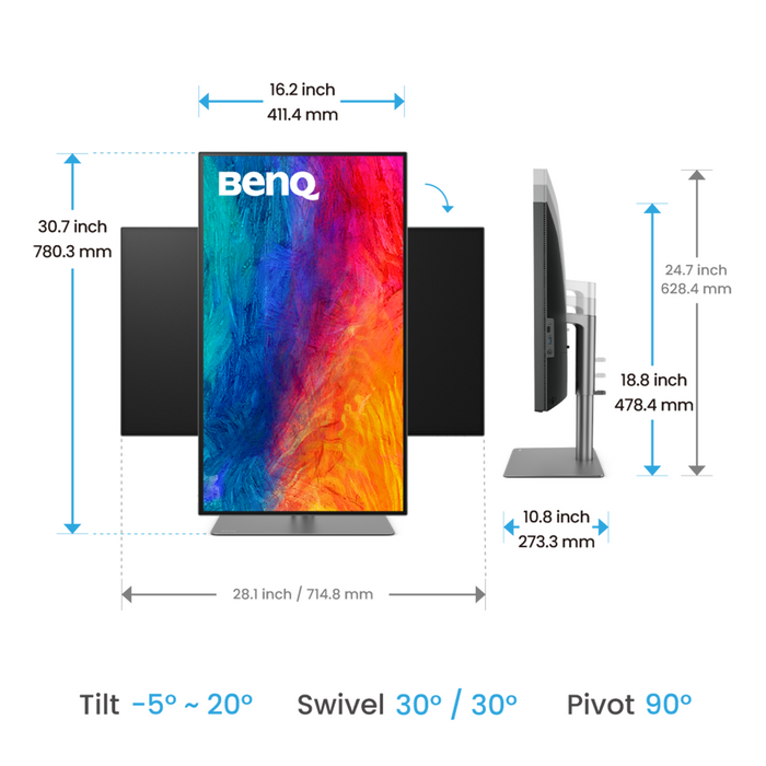 BenQ DesignVue PD3225U 32-inch 4K UHD 2000:1 P3 Thunderbolt 3 Mac®-compatibele designermonitor